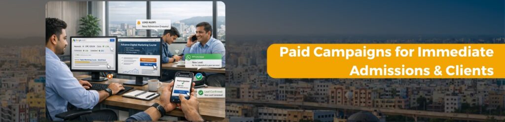 Paid advertising campaigns for immediate student admissions by Ace360degree