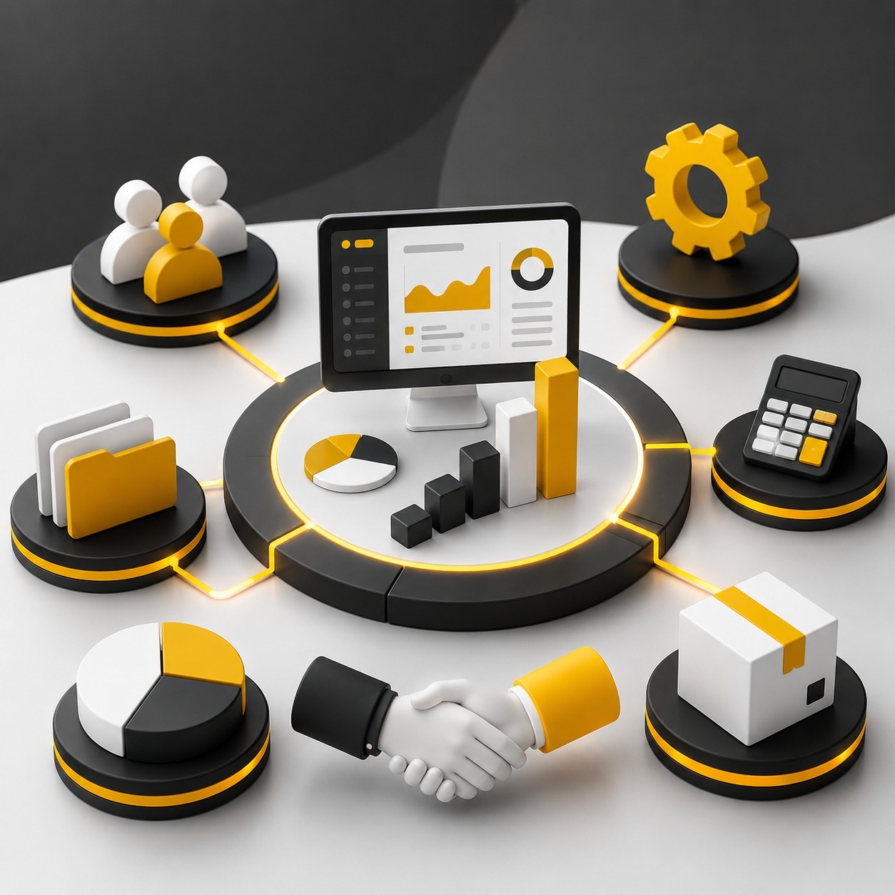 CRM and ERP business management solutions dashboard | Ace360 Degree