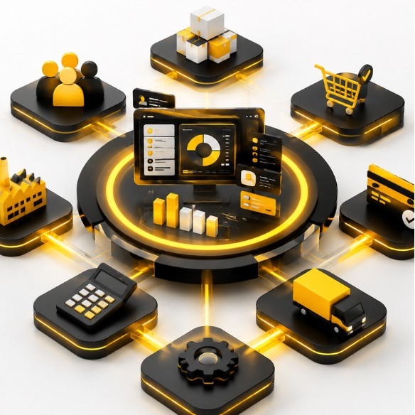 CRM and ERP business management dashboard with sales, inventory, finance, logistics, and analytics | Ace360 Degree