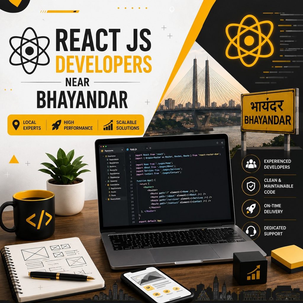 React JS developers near Bhayandar offering local expertise, high-performance and scalable web development solutions.